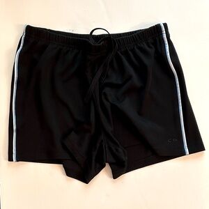 C9 by Champion Black Women's Athletic Shorts with White and Blue Side Stripes